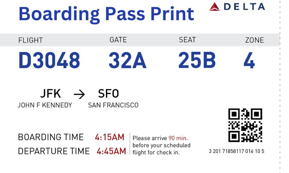 Delta Airlines Boarding Pass